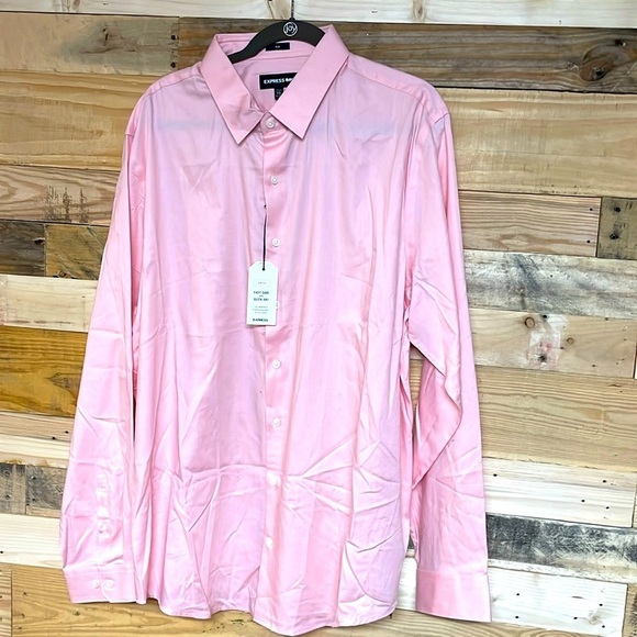 Express size XXL 1MX slim pink color long sleeve button down dress shirt - Picture 1 of 7
